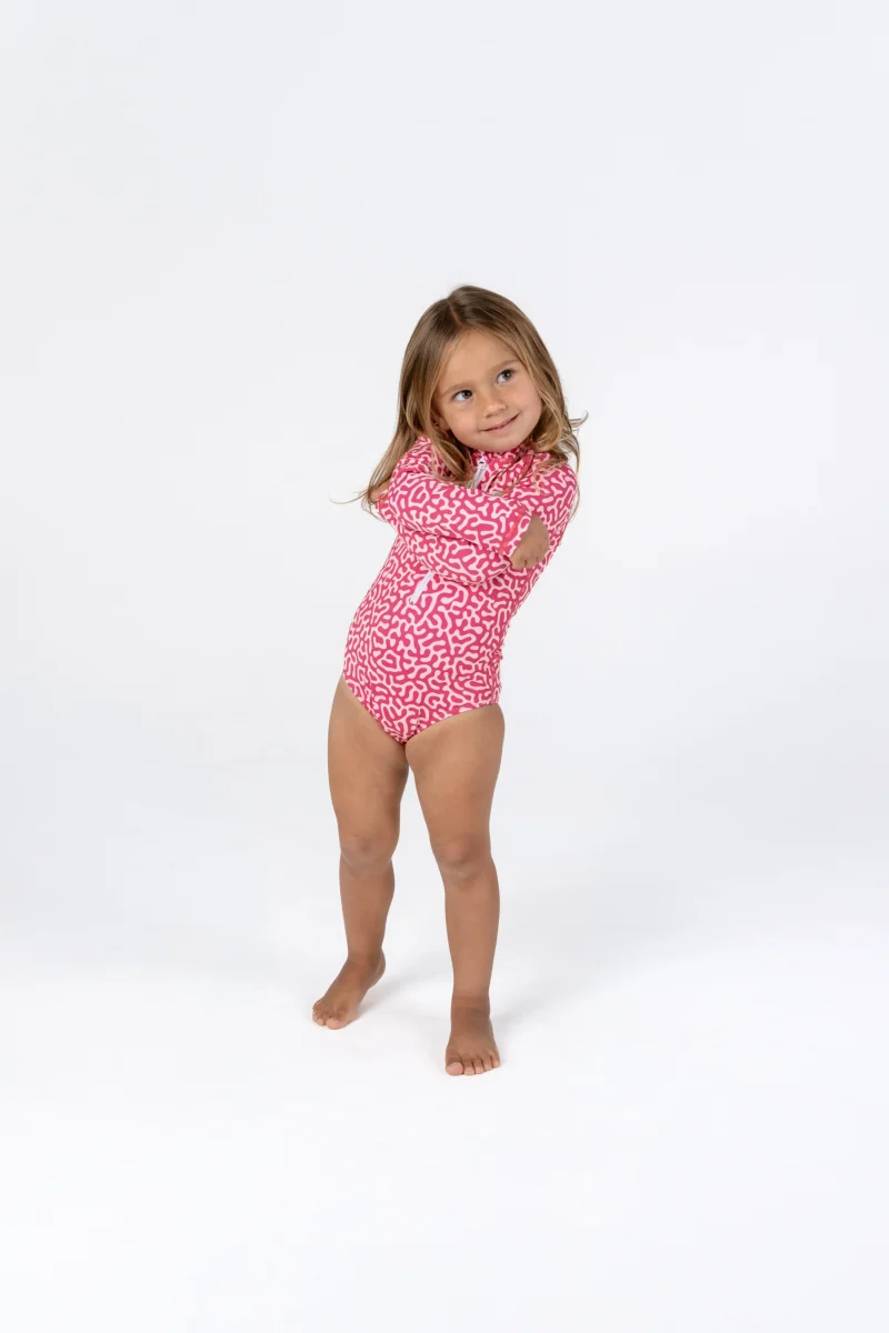 GIRL'S LONG SLEEVE SWIMSUIT - Coral Reef