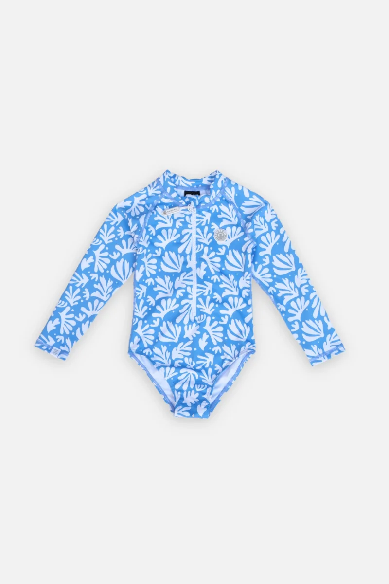 GIRL'S LONG SLEEVE SWIMSUIT - Deep Sea Corals – Image 2