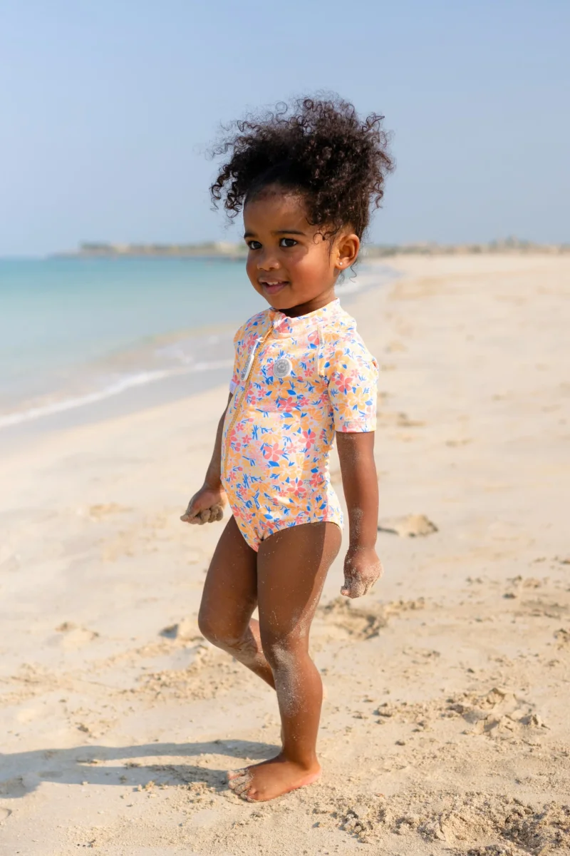 GIRL'S SHORT SLEEVE SWIMSUIT - Summer Bloom