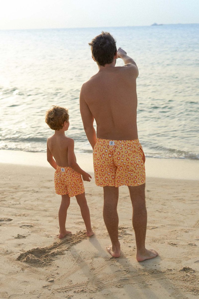 Men's swim shorts - Animal Print Yellow