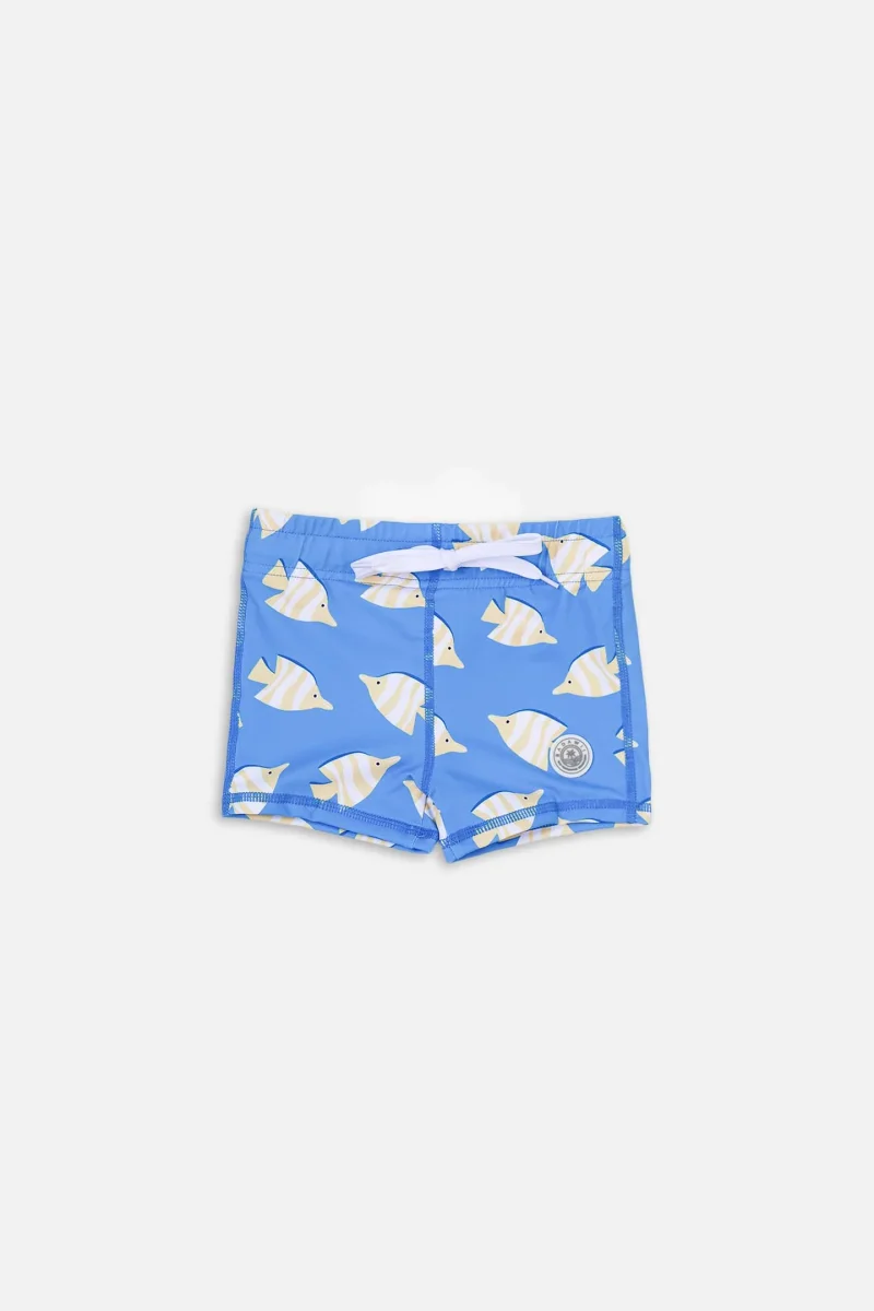 Boy's Boxer swimsuit - Yellow fish Blue