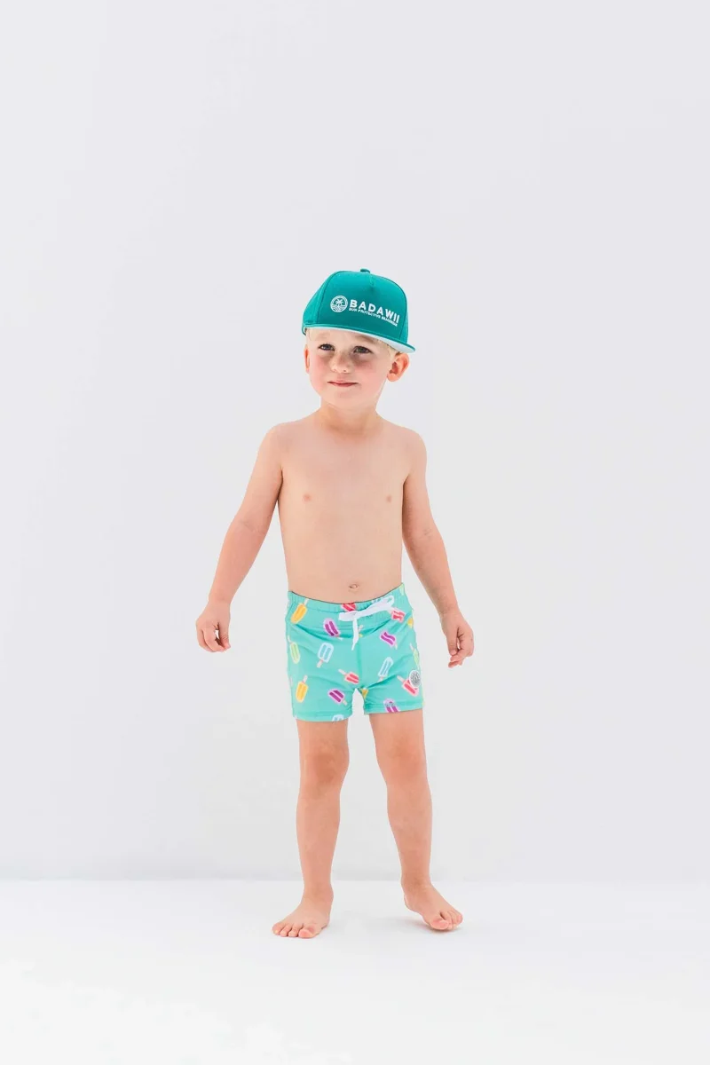 Boy's Boxer swimsuit - Happy Popsicle Green – Image 3
