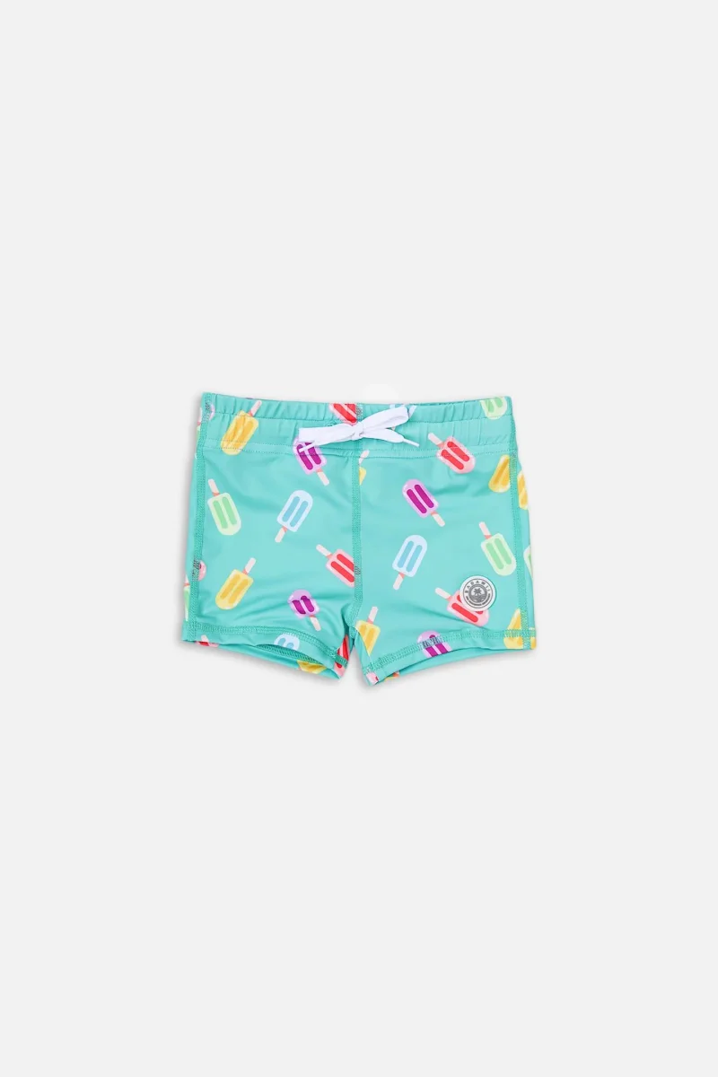 Boy's Boxer swimsuit - Happy Popsicle Green